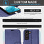 [Leather Wallet Case] Genuine Leather [RFID Blocking] Magnetic Flip Case with Card & Slots and Stand For Samsung Galaxy S22 Plus