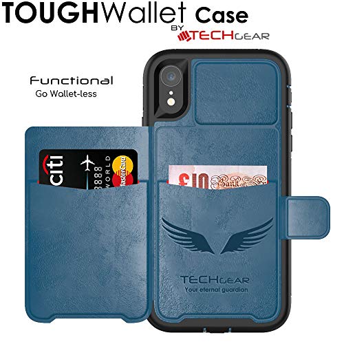Tough Armoured Wallet 360 ShockProof Case with Card Slots & Stand for Apple iPhone XR