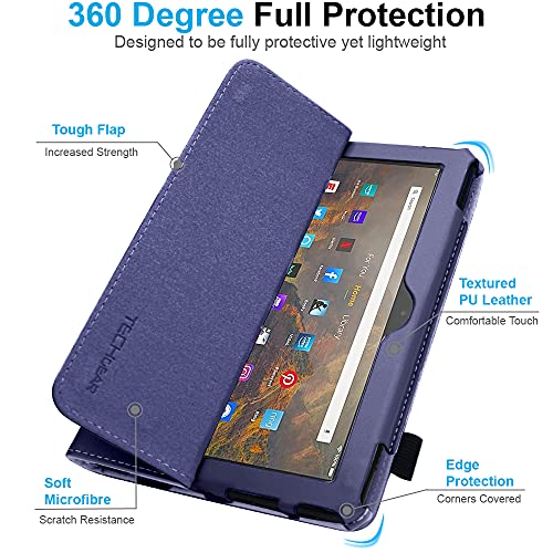 [Folio Case] Smart Cover Stand with Auto Sleep/Wake & Hand Strap For Amazon Fire HD 10" / HD 10" Plus (2021/11th Generation)