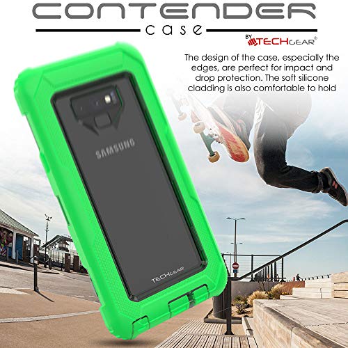 [Contender Case] Samsung Galaxy Note 9 Heavy Duty Case with Built-in Screen Protector, 360 [Full Body] Protective Cover with Kick Stand