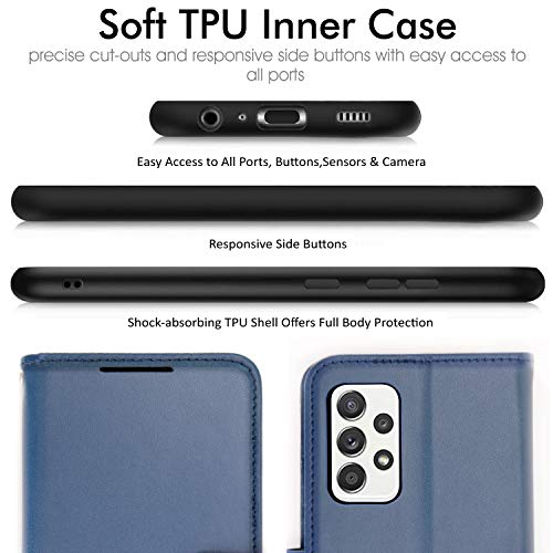 [Wallet Case] Protective Cover with Cash & Card Holder, Stand and Wrist Strap For Samsung Galaxy A52s 5G