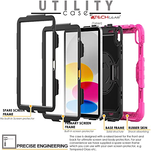 [UTILITY Case] Full Body Shockproof Case with Stand, Hand & Shoulder Strap for Apple iPad 11th & 10th Generation, iPad 2025 / 2022