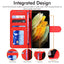 [Wallet Case] Protective Cover with Cash & Card Holder, Stand and Wrist Strap For Samsung Galaxy S22 Ultra