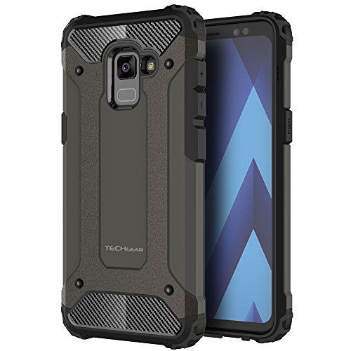 [Tough Armoured Case] ShockProof Dual-Layer Protective Heavy Duty Cover for Samsung Galaxy A8 2018