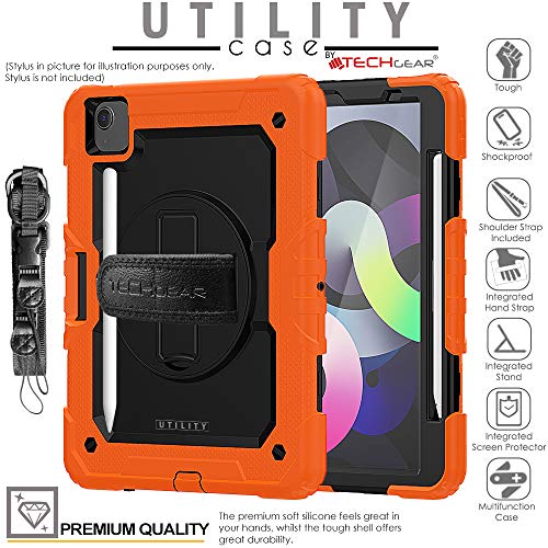 [UTILITY Case] Full Body Shockproof Case with Stand, Hand & Shoulder Strap for Apple iPad Air 5 / Air 4 10.9"