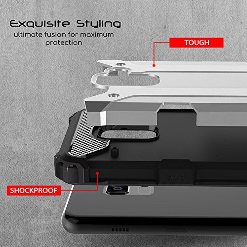 [Tough Armoured Case] ShockProof Dual-Layer Protective Heavy Duty Cover for Samsung Galaxy A8 2018
