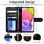 [Wallet Case] Protective Cover with Cash & Card Holder, Stand and Wrist Strap For Samsung Galaxy A03s