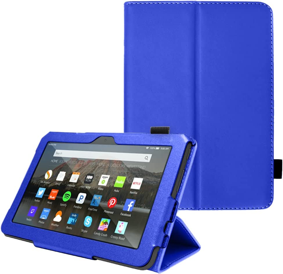[Folio Case] Smart Cover Stand with Auto Sleep/Wake & Hand Strap For New Amazon Fire 7" (12th Generation / 2022)