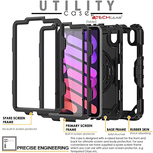 [UTILITY Case] Full Body Shockproof Case with Stand, Hand & Shoulder Strap for Apple iPad Mini 7 / Mini 6 8.3" [7th / 6th Generation]
