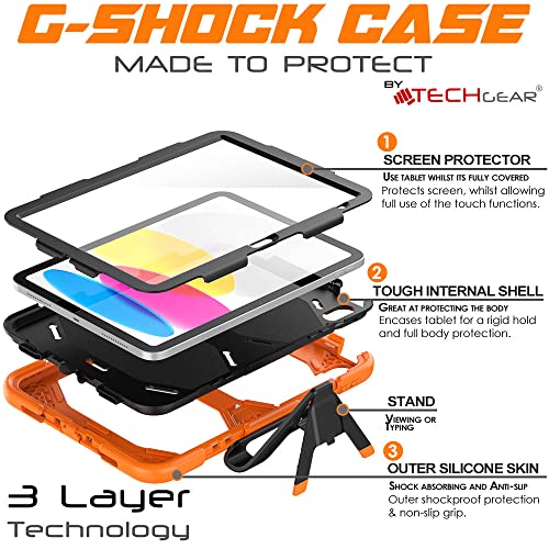 [G-SHOCK Case] Heavy Duty Long Survival Screen Protector Case for Apple iPad 11th & 10th Generation, iPad 2025 / 2022