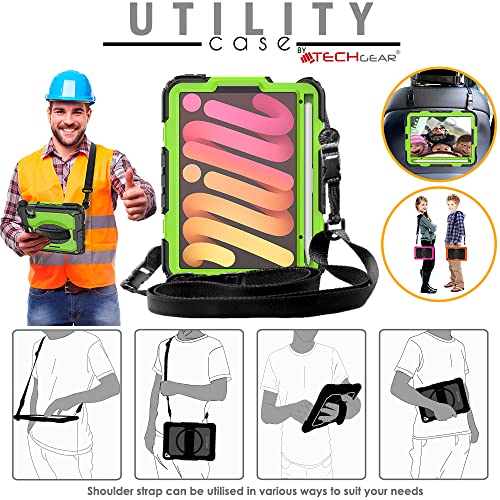 [UTILITY Case] Full Body Shockproof Case with Stand, Hand & Shoulder Strap for Apple iPad Mini 7 / Mini 6 8.3" [7th / 6th Generation]