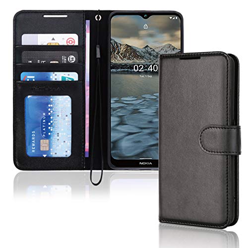 [Wallet Case] Protective Cover with Cash & Card Holder, Stand and Wrist Strap For Nokia 2.4
