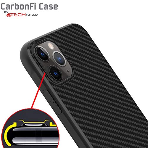 [CarbonFi Case] Flexible Shockproof  Slim Fit Case Cover with Carbon Fibre Detailing for iPhone 11 Pro Max