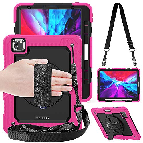 [UTILITY Case] Full Body Shockproof Case with Stand, Hand & Shoulder Strap for Apple iPad Pro 11" 2022 & 2021 [4th & 3rd Generations]