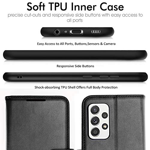 [Wallet Case] Protective Cover with Cash & Card Holder, Stand and Wrist Strap For Samsung Galaxy A52s 5G