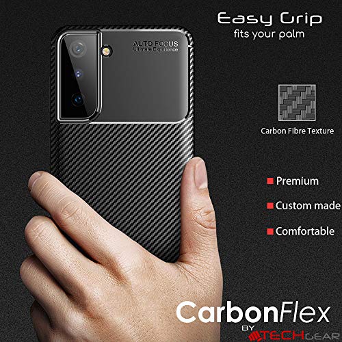 [CarbonFlex Case] Premium Shockproof Soft Slim Cover with Carbon Fibre Effect For Samsung  Galaxy S21 Plus
