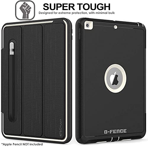 [D-FENCE Case] Tough & Rugged Smart Case For Apple iPad 10.2" 9th, 8th, 7th Generation
