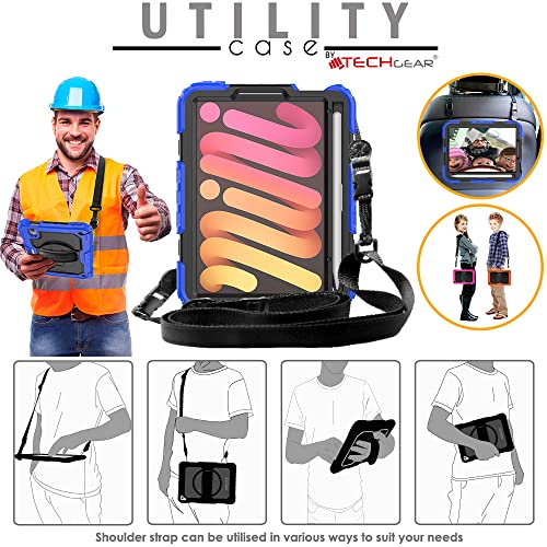 [UTILITY Case] Full Body Shockproof Case with Stand, Hand & Shoulder Strap for Apple iPad Mini 7 / Mini 6 8.3" [7th / 6th Generation]
