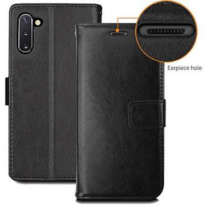 [Wallet Case] Protective Cover with Cash & Card Holder, Stand and Wrist Strap For Samsung Note 10