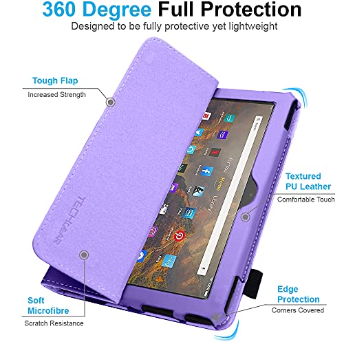 [Folio Case] Smart Cover Stand with Auto Sleep/Wake & Hand Strap For Amazon Fire HD 10" / HD 10" Plus (2021/11th Generation)