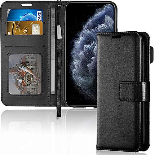 [Wallet Case] Protective Cover with Cash & Card Holder, Stand and Wrist Strap For Apple iPhone 11 Pro Max