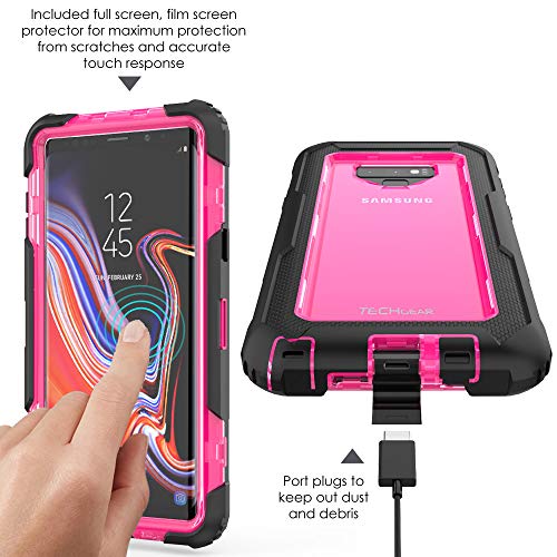 [Contender Case] Samsung Galaxy Note 9 Heavy Duty Case with Built-in Screen Protector, 360 [Full Body] Protective Cover with Kick Stand