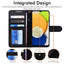 [Wallet Case] Protective Cover with Cash & Card Holder, Stand and Wrist Strap For Samsung Galaxy A03