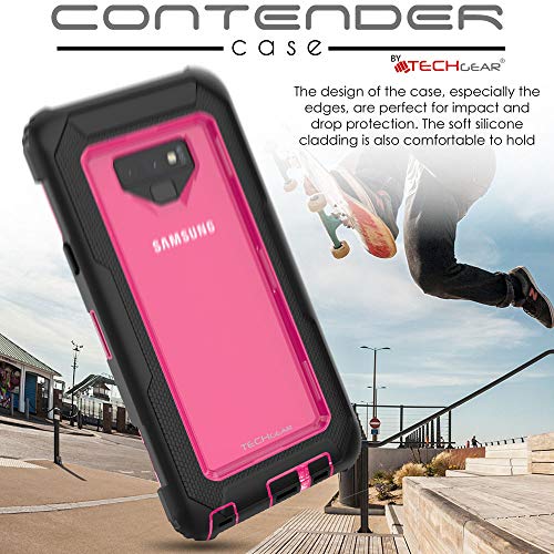 [Contender Case] Samsung Galaxy Note 9 Heavy Duty Case with Built-in Screen Protector, 360 [Full Body] Protective Cover with Kick Stand