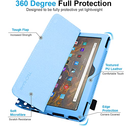 [Folio Case] Smart Cover Stand with Auto Sleep/Wake & Hand Strap For Amazon Fire HD 10" / HD 10" Plus (2021/11th Generation)
