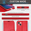 [Leather Wallet Case] Genuine Leather [RFID Blocking] Magnetic Flip Case with Card & Slots and Stand For iPhone 13 6.1"