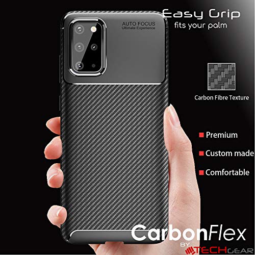 [CarbonFlex Case] Premium Shockproof Soft Slim Cover with Carbon Fibre Effect For Samsung  Galaxy S20 Plus