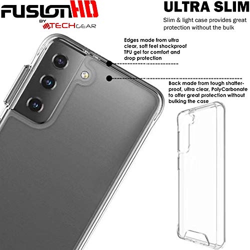 [Fusion HD Case] Shockproof Fused Gel Bumper & Hard Back Slim Clear Cover for Samsung Galaxy Galaxy S23 Plus