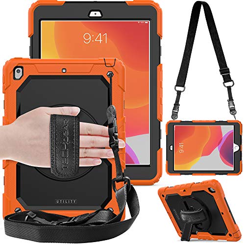 [UTILITY Case] Full Body Shockproof Case with Stand, Hand & Shoulder Strap for Apple iPad 10.2" 2021 - 2019 [9th/8th/7th Generation]