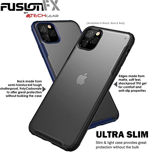 [Fusion FX Case] Slim & Light Tough Fused Gel Bumper & Hard Back Matte Case for iPhone 11 Pro Max