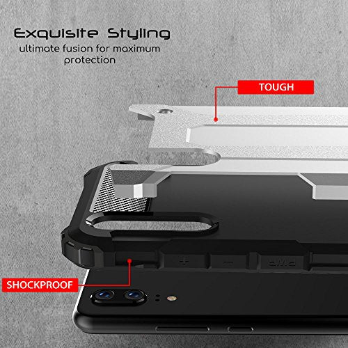 [Tough Armoured Case] ShockProof Dual-Layer Protective Heavy Duty Cover for Huawei P20