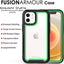 [Fusion Armour Case] Premium Slim Hybrid Tough Heavy Duty, Clear Back Bumper Case for iPhone 12 Mini