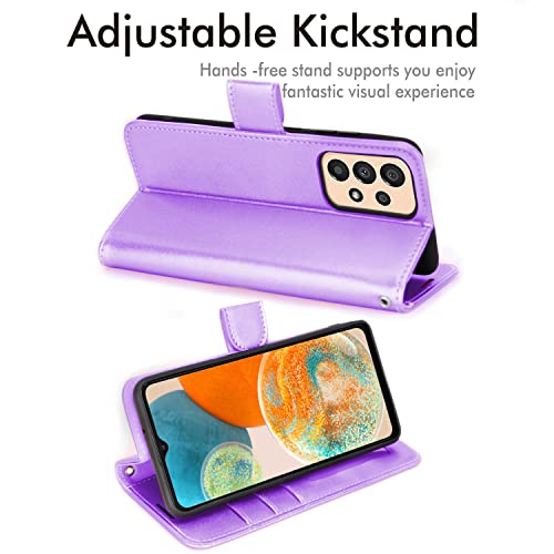 [Wallet Case] Protective Cover with Cash & Card Holder, Stand and Wrist Strap For Samsung Galaxy A23 5G