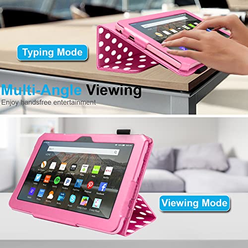 [Folio Case] Smart Cover Stand with Auto Sleep/Wake & Hand Strap For New Amazon Fire 7" (12th Generation / 2022)