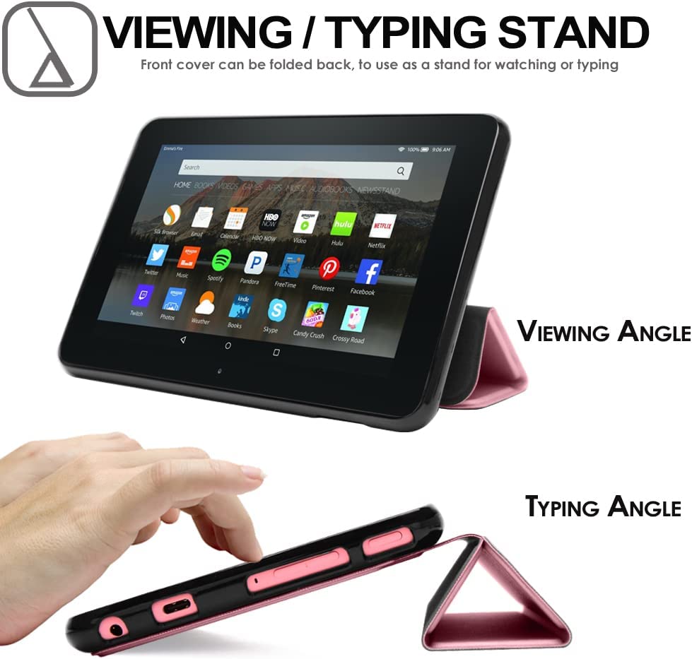 [Smart Case] Slim Stand Cover with Auto Sleep/Wake for Amazon Fire 7 (2022 / 12th Generation)