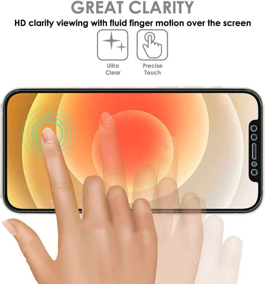 TECHGEAR Screen Protector fits iPhone 12 Pro Max 6.7" [Screen Angel Edition] [Bubble Free] [FULL Screen Coverage] HD Clear Flexible TPU Film