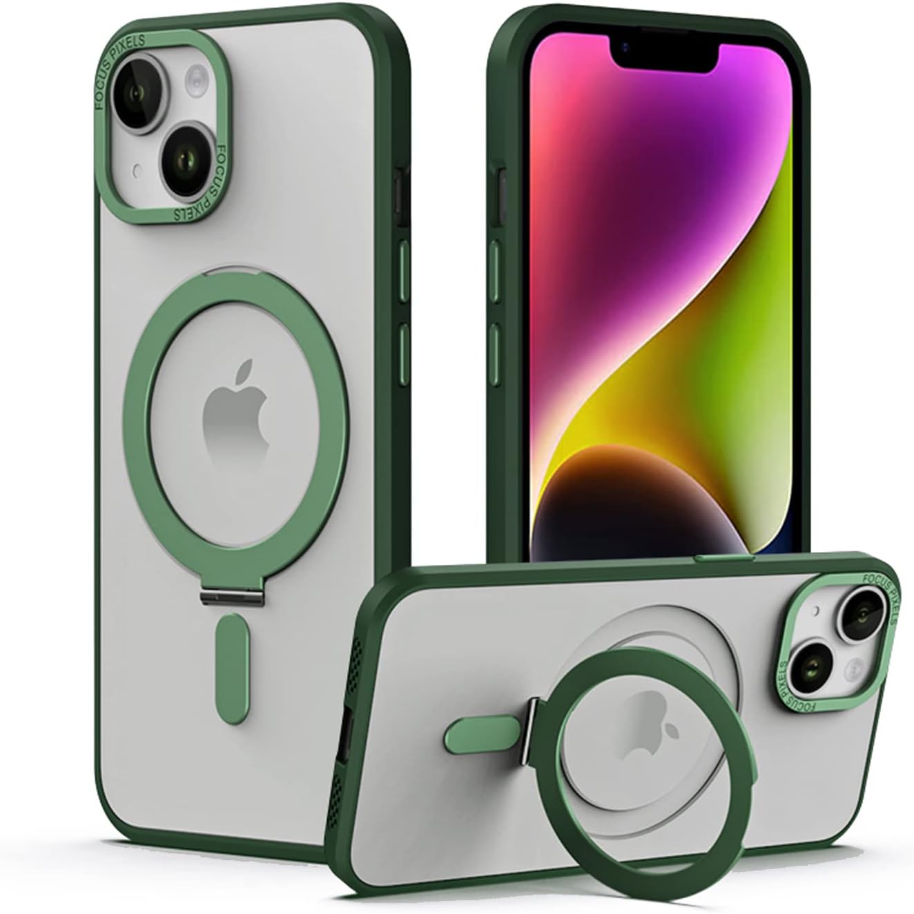[Fusion Armour Ring] Premium Tough Protective Magnetic Ring Kickstand Case, MagSafe Case for iPhone 14 Pro 6.1"