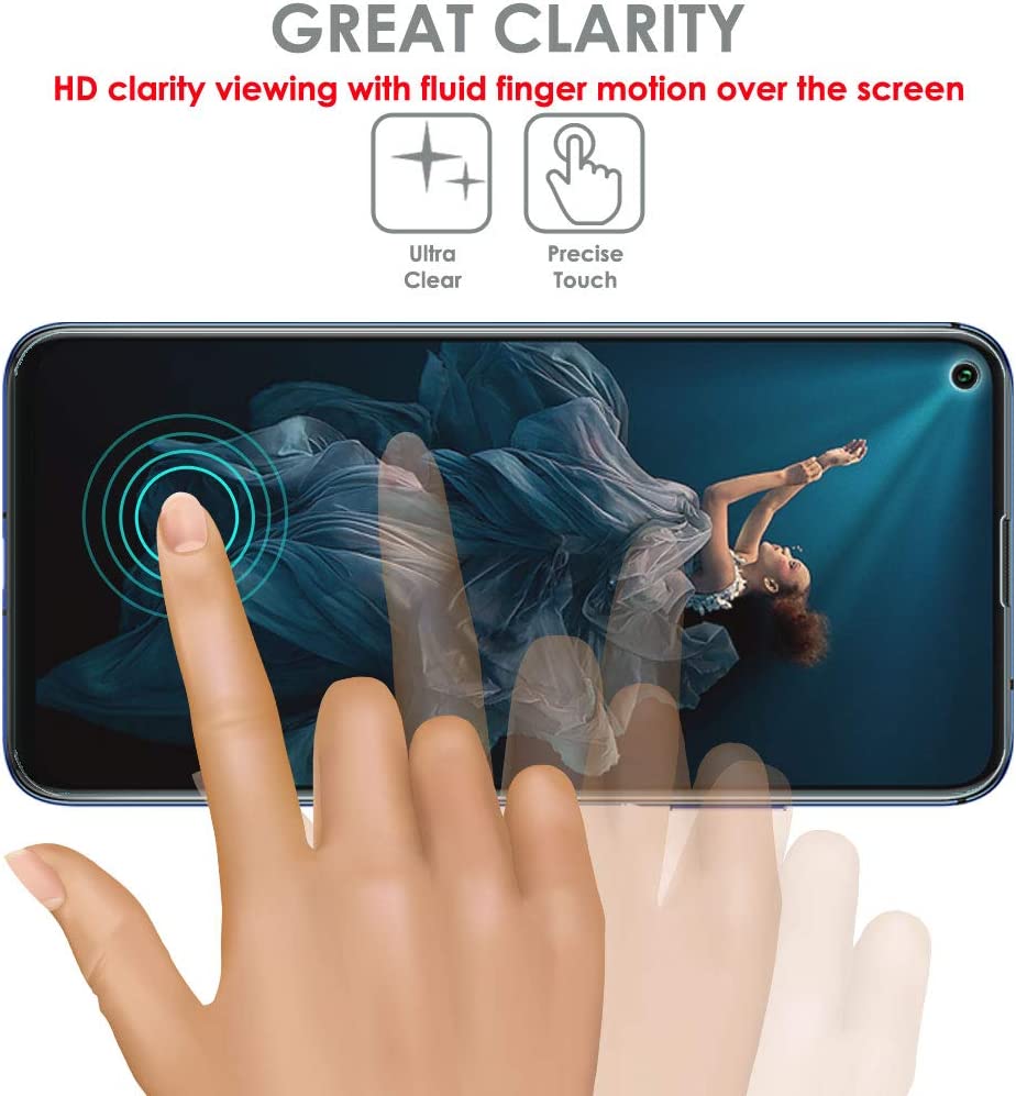 TECHGEAR [Pack of 2] Screen Protectors for Honor 20 and Huawei Nova 5T [ghostSHIELD Edition] Reinforced TPU film Screen Protector with FULL Screen