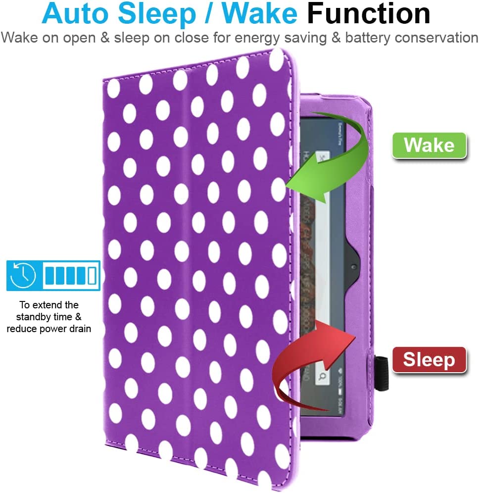 [Folio Case] Smart Cover Stand with Auto Sleep/Wake & Hand Strap For New Amazon Fire 7" (12th Generation / 2022)