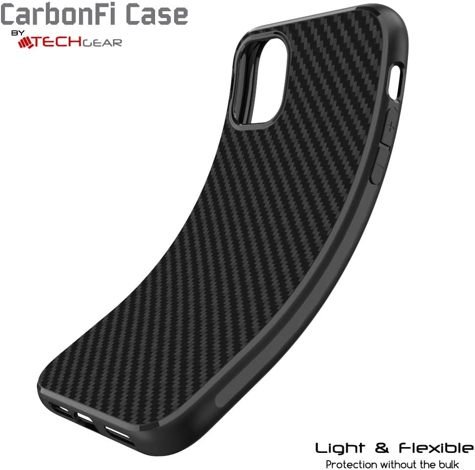 [CarbonFi Case] Flexible Shockproof  Slim Fit Case Cover with Carbon Fibre Detailing for iPhone 11