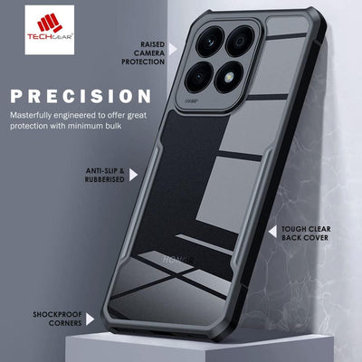 [Fusion Armour Case] Premium Hybrid Tough Heavy Duty, Clear Back, Bumper Case for Honor X8a