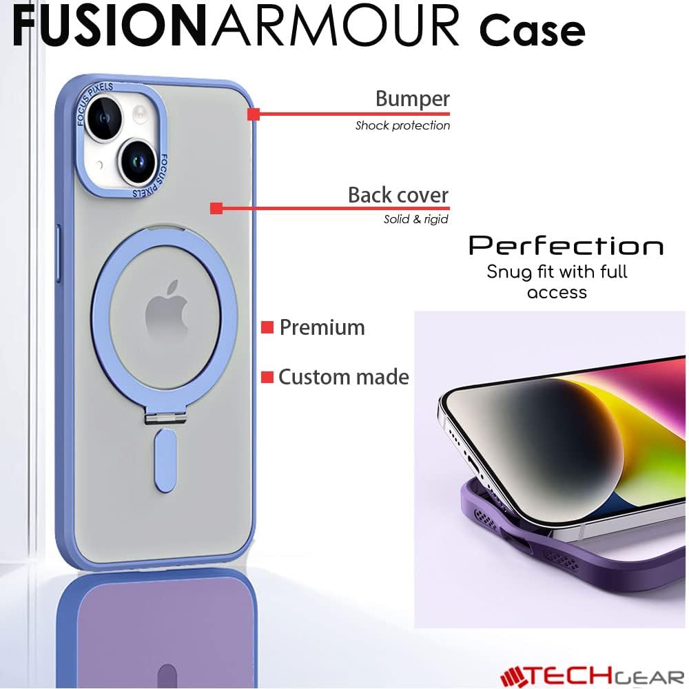 [Fusion Armour Ring] Premium Tough Protective Magnetic Ring Kickstand Case, MagSafe Case for iPhone 14 Pro 6.1"