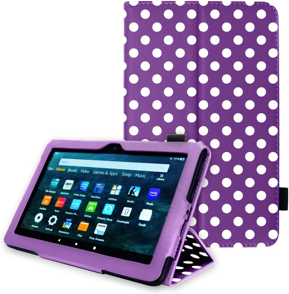 [Folio Case] Smart Cover Stand with Auto Sleep/Wake & Hand Strap For Amazon Fire HD 8" / HD 8" Plus (2024, 2022 & 2020 / 14th, 12th & 10th Generation)