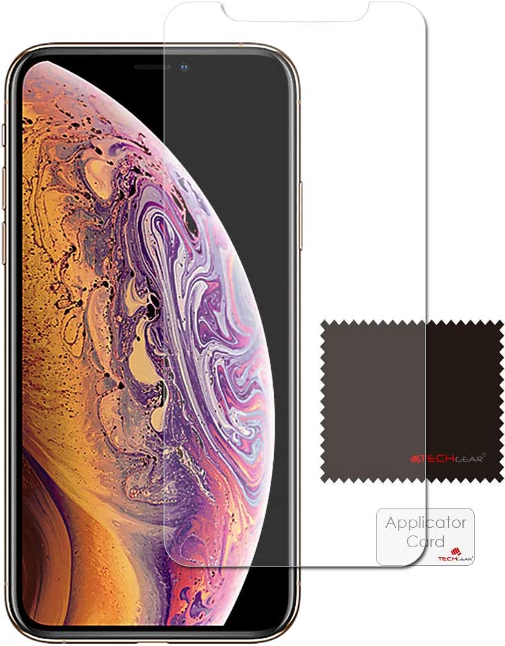 [Pack of 5] TECHGEAR® Screen Protectors for iPhone 11 Pro 5.8" - CLEAR LCD Screen Protector with Cleaning Cloth & Application Card
