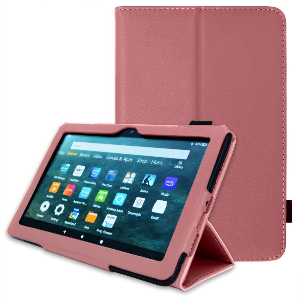 [Folio Case] Smart Cover Stand with Auto Sleep/Wake & Hand Strap For Amazon Fire HD 8" / HD 8" Plus (2024, 2022 & 2020 / 14th, 12th & 10th Generation)