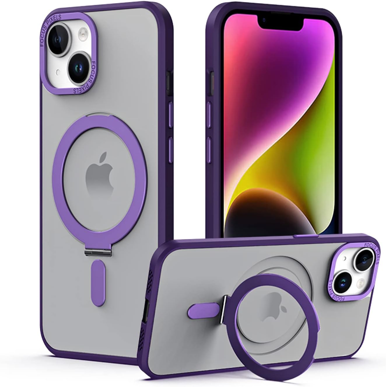 [Fusion Armour Ring] Premium Tough Protective Magnetic Ring Kickstand Case, MagSafe Case for iPhone 14 Pro 6.1"
